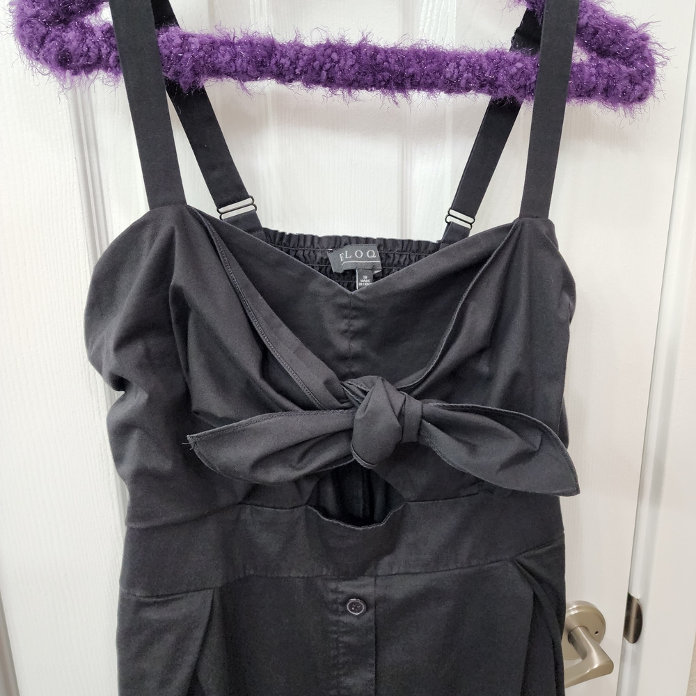 Sz 18 Black Cotton Cutout Sundress